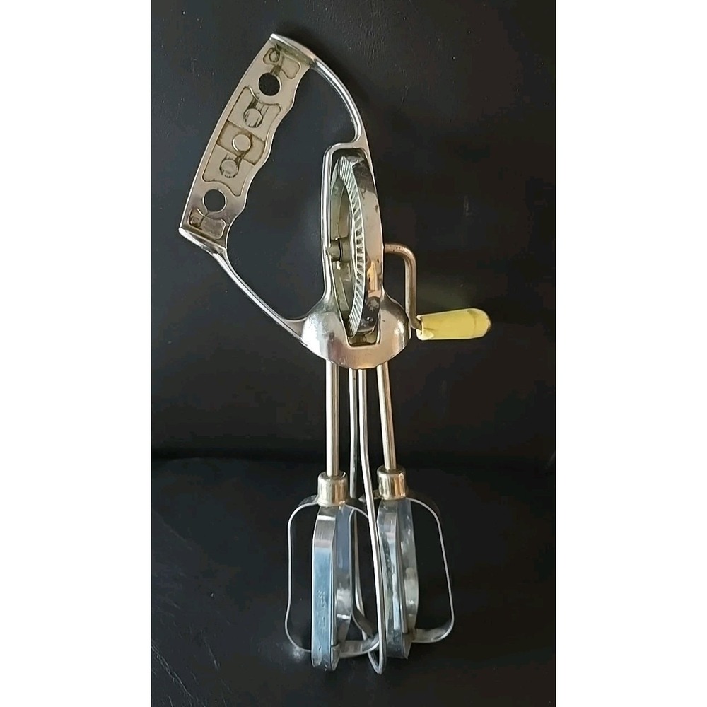 Vintage Hand Crank Egg‎ Beater Kitchen Utensil Retro Cooking Baking Tool